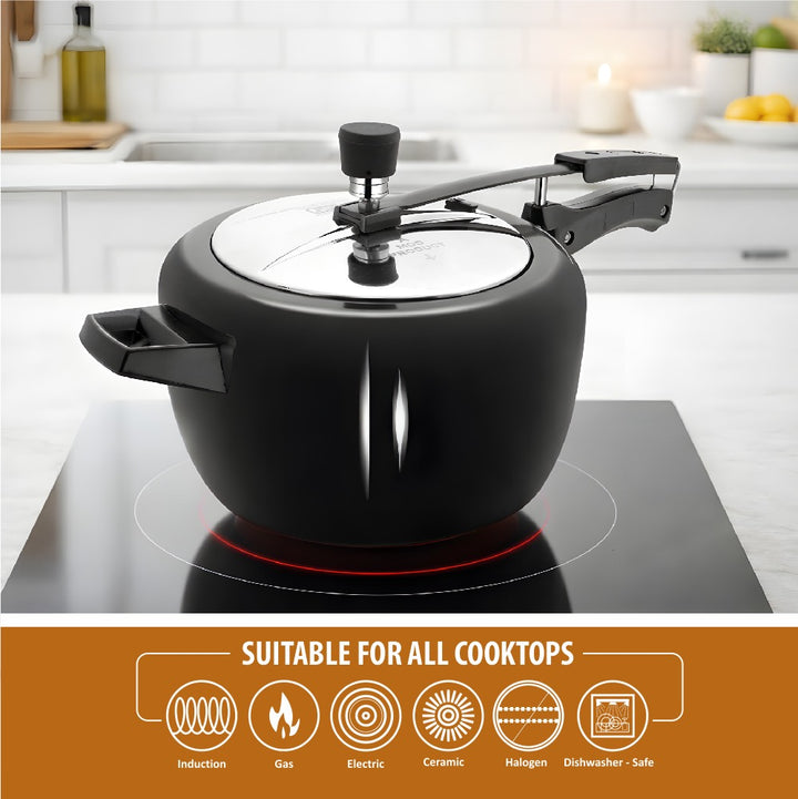 Hard Anodized Pressure Cooker – Durable, Fast Cooking &amp; Scratch Resistant