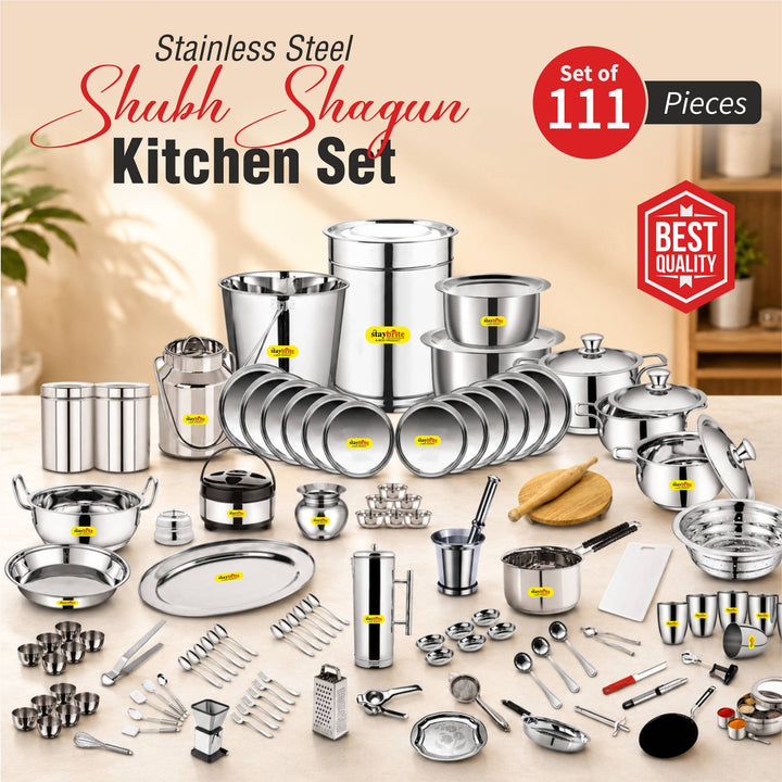 Staybrite Stainless Steel Kitchen Set 111 Pcs | Complete Kitchen Collection