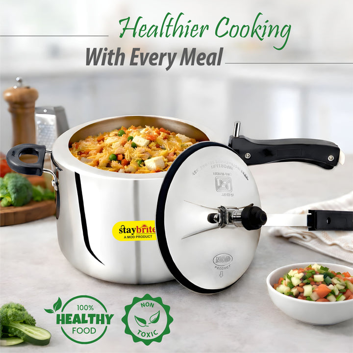 Staybrite Triply Classic Pressure Cooker | Tri-Ply Stainless Steel Outer Lid