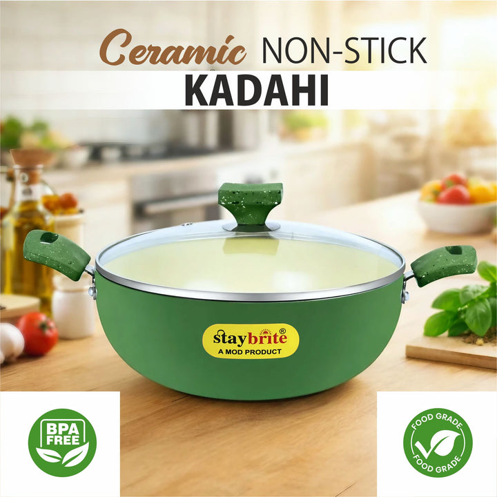 Ceramic Coated  Kadahi – PFOA Free Deep Kadhai for Daily Cooking