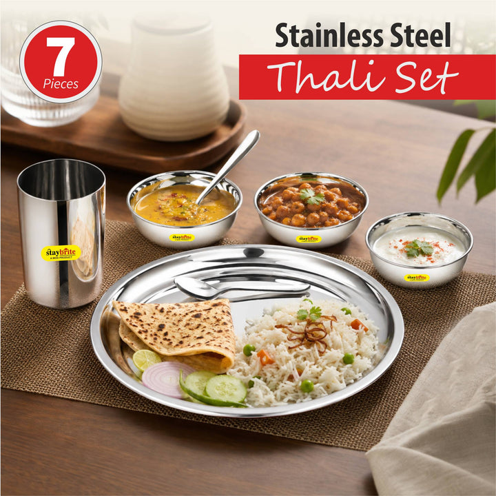 Staybrite Stainless Steel Thali Set 7 Pcs | Premium Dining Set