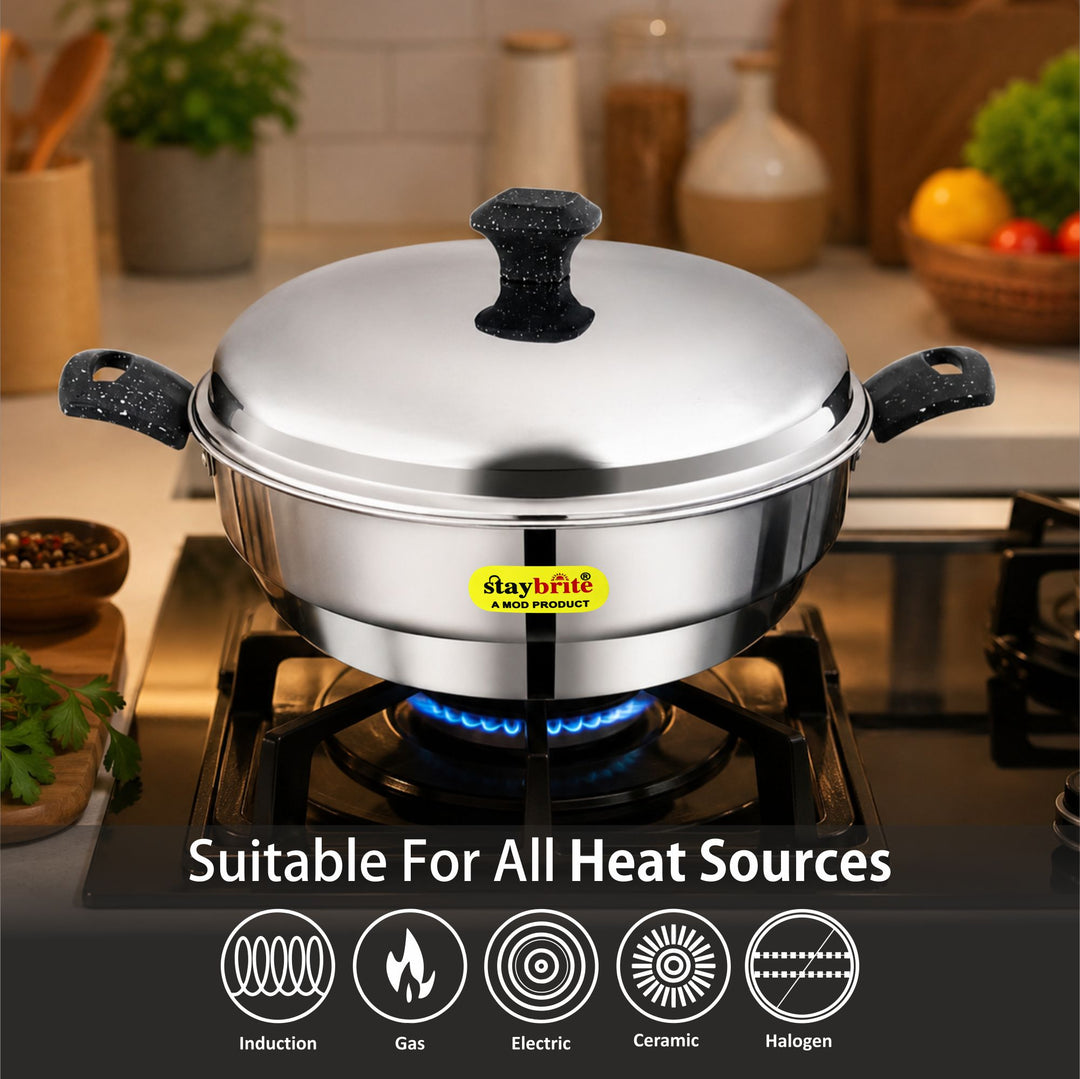 Staybrite Triply Stainless Steel Multi - Purpose 28 CM Kadai