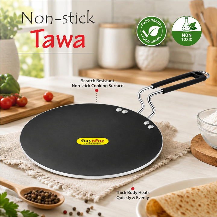 Staybrite Non-Stick Concave Tawa | Quick &amp; Easy Cooking