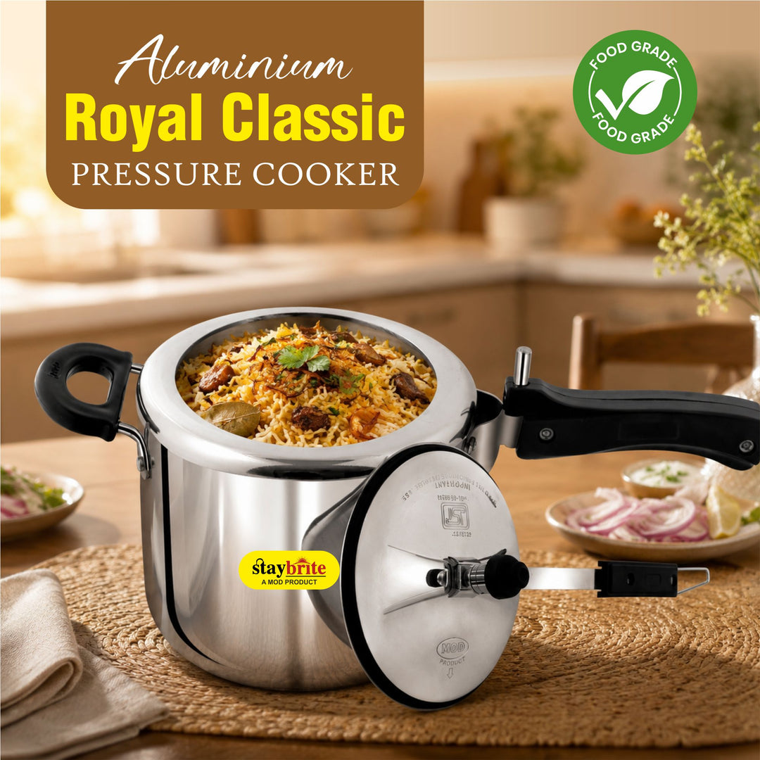 Royal Classic Aluminium Pressure Cooker 4MM Heavy Duty – Fast &amp; Safe Cooking