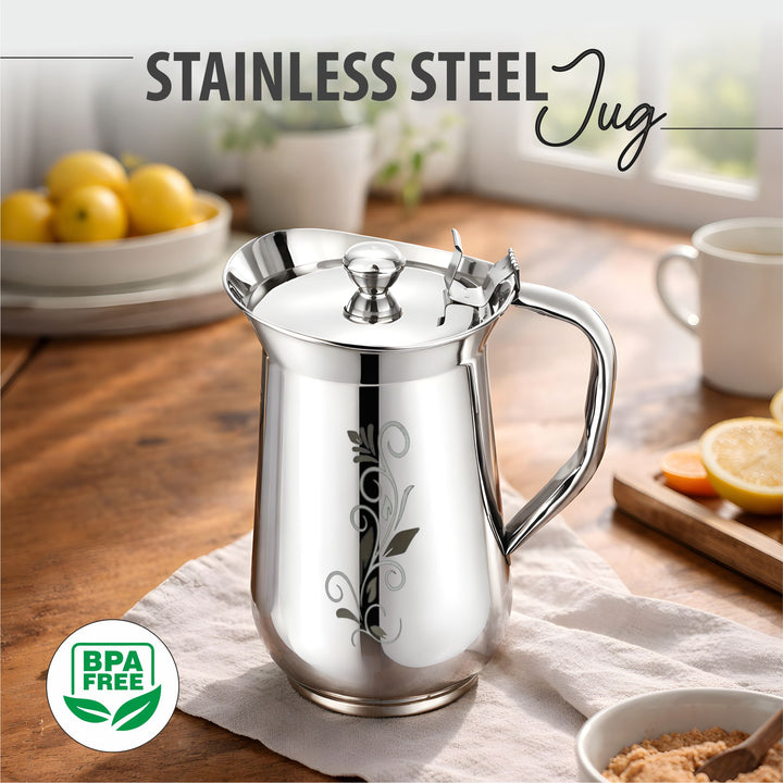 Staybrite Flip Lid Stainless Steel Water Jug 2 Litre | Serving Jug