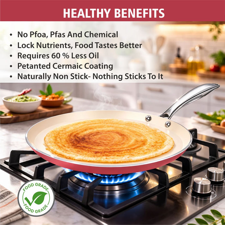 Ceramic Dosa Tawa | PFOA Free Healthy Cooking Tawa