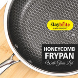 Staybrite Triply Honeycomb Frypan with Glass Lid | 3-Ply Stainless Steel