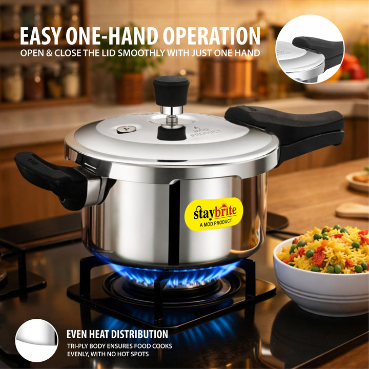 Triply Outer Lid Pressure Cooker | Fast &amp; Healthy Cooking