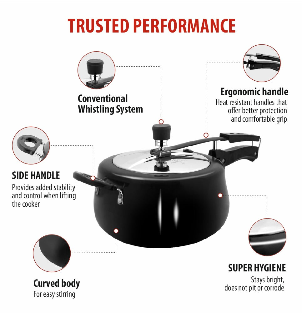 Hard Anodized Handi Pressure Cooker – Fast and Healthy Cooking