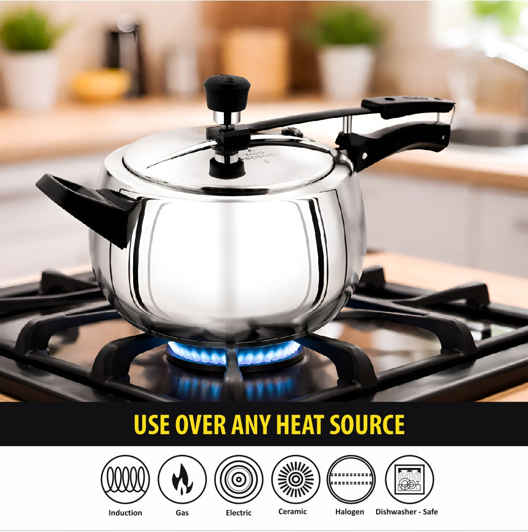 Stainless Steel Handi Pressure Cooker | Healthy, Durable and Quick Cooking for Indian Kitchens