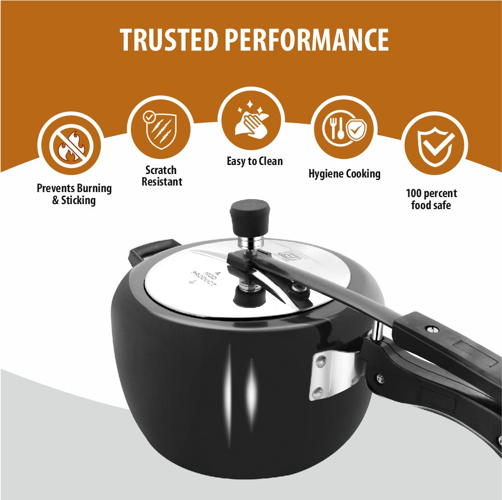 Hard Anodized Pressure Cooker – Durable, Fast Cooking &amp; Scratch Resistant