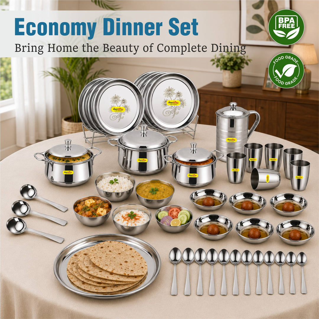 Staybrite Stainless Steel Dinner Set 51 Pcs | Complete Family Set