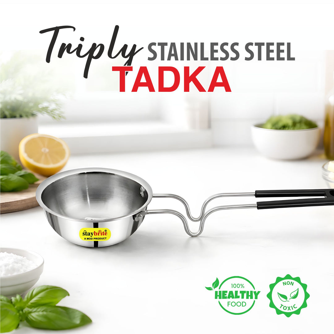 Triply Tadka Pan 2.5 mm – 3-Ply Stainless Steel Tadka Pan for Quick &amp; Even Tempering