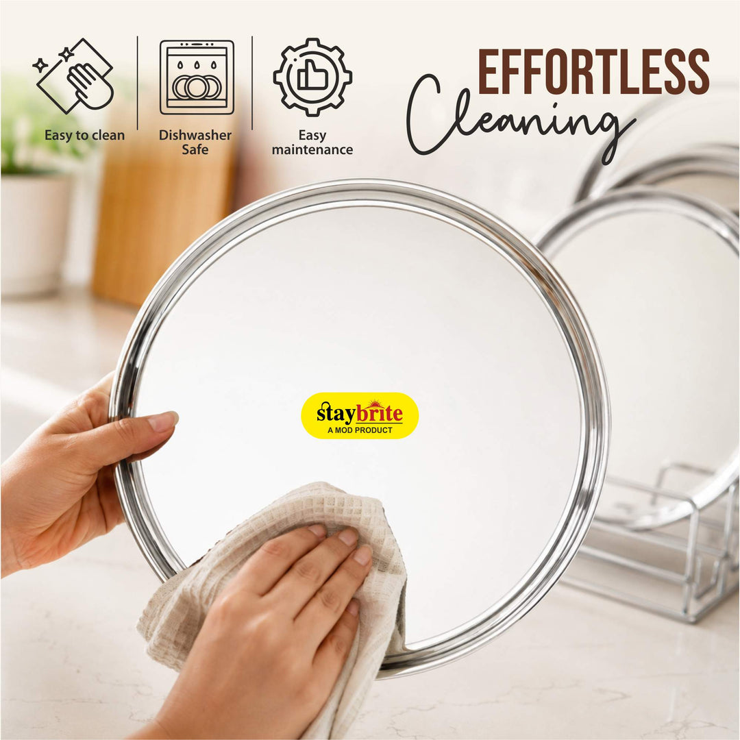 Staybrite Stainless Steel Kanchan Begi Plate Set of 6 | Dinner Plate Set