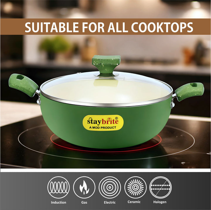 Ceramic Coated  Kadahi – PFOA Free Deep Kadhai for Daily Cooking