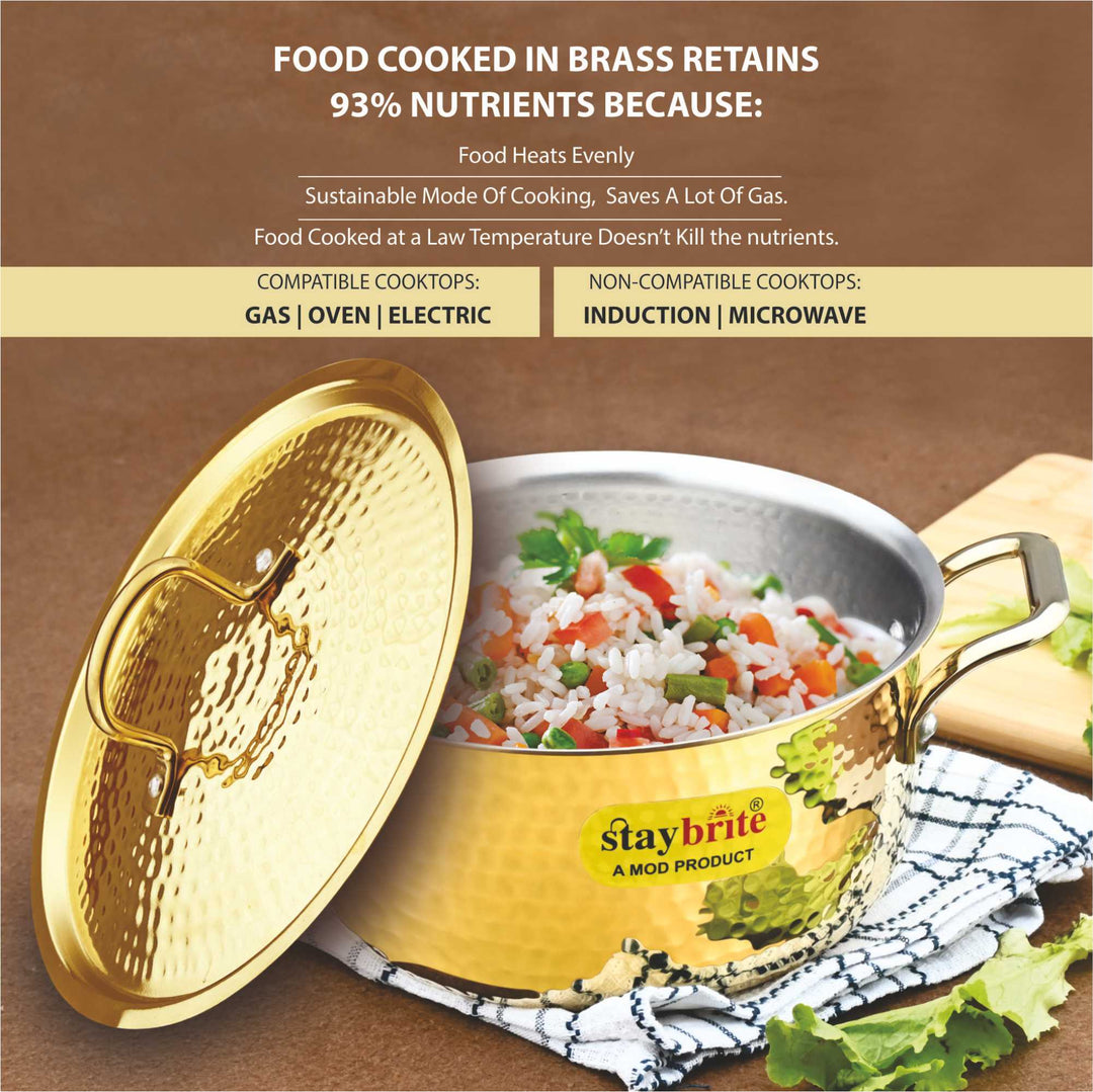 Premium Brass Stock Pot for Home &amp;amp; Professional Kitchens | Staybrite Cookware