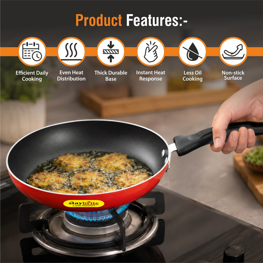 Staybrite Non-Stick Frypan with Glass Lid | Even Heating
