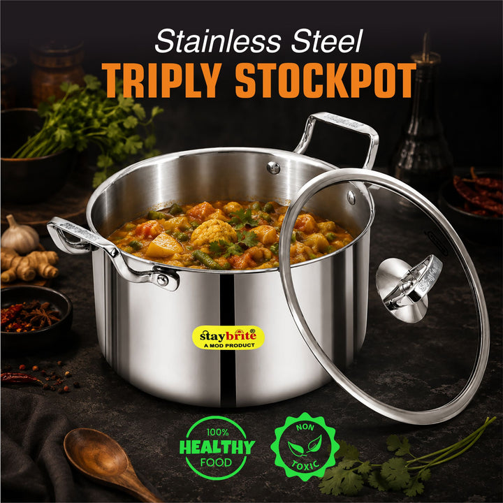 Staybrite Triply Stock Pot | 3-Ply Stainless Steel