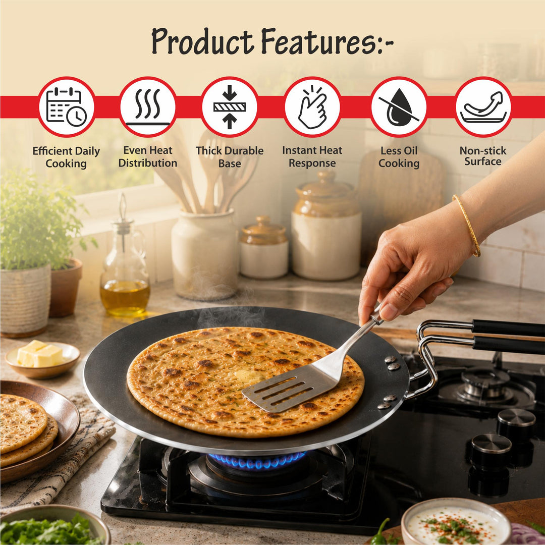 Staybrite Non-Stick Concave Tawa | Quick &amp; Easy Cooking