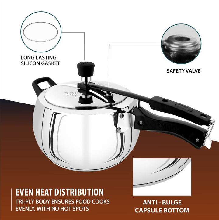 Stainless Steel Handi Pressure Cooker | Healthy, Durable and Quick Cooking for Indian Kitchens