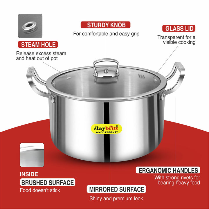 Staybrite Triply Stock Pot | 3-Ply Stainless Steel