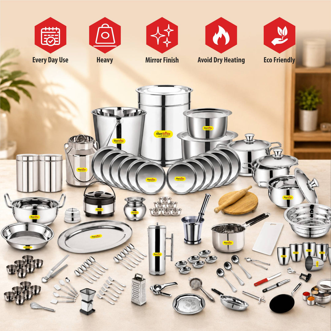 Staybrite Stainless Steel Kitchen Set 111 Pcs | Complete Kitchen Collection
