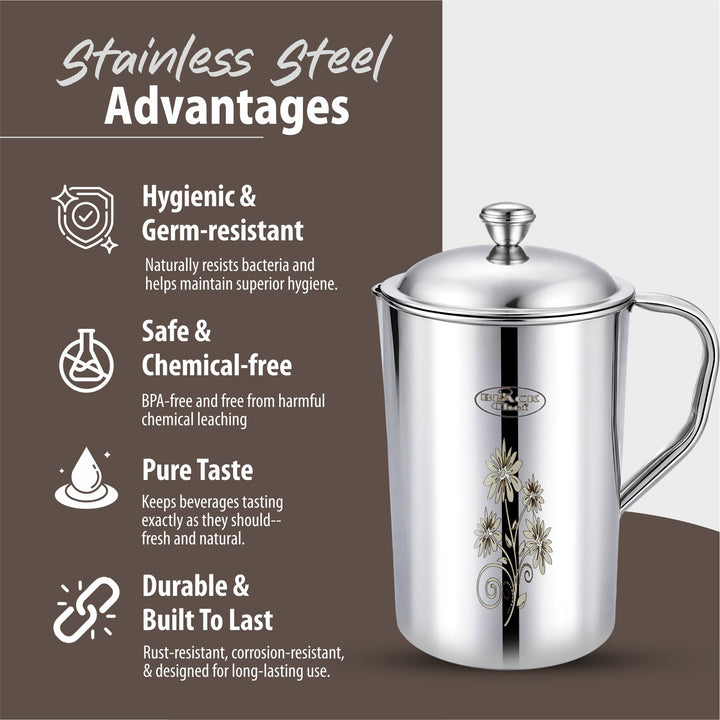 Staybrite Hero Water Jug 2 Litre | Stainless Steel Jug