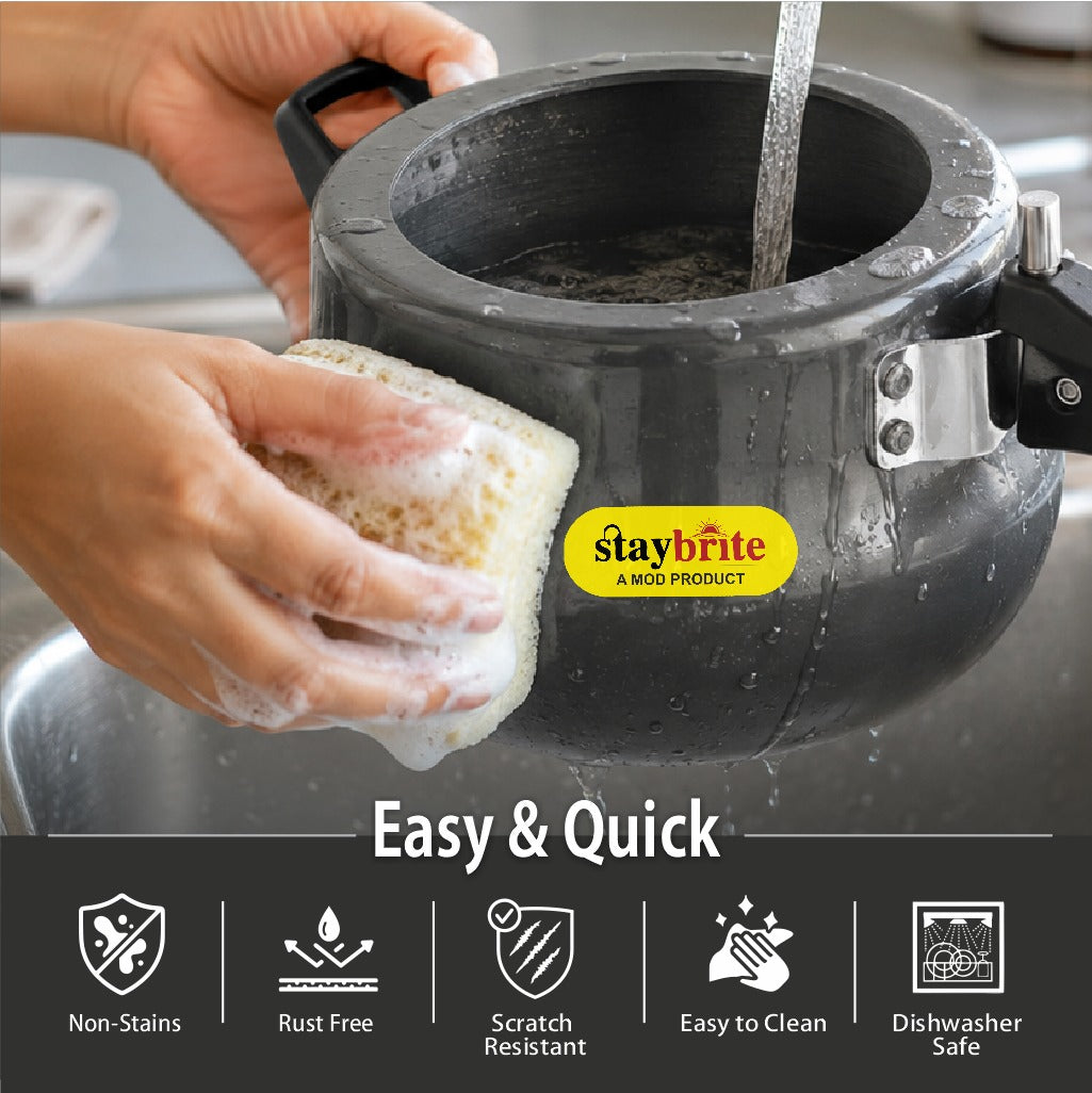 Hard Anodized Matki Pressure Cooker | Thick Bottom, Fast and Nutritious Cooking for Indian Kitchen