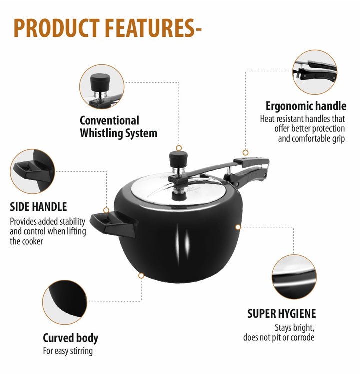 Hard Anodized Pressure Cooker – Durable, Fast Cooking &amp; Scratch Resistant