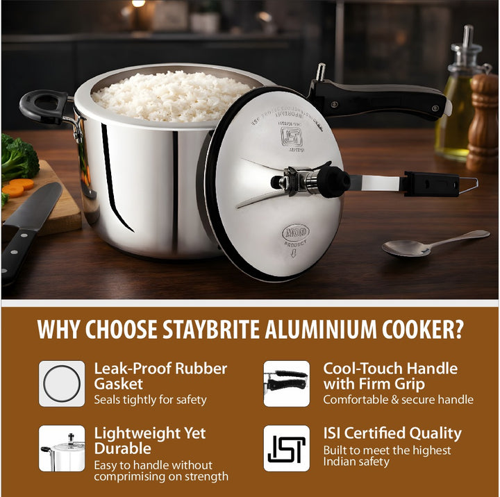 Royal Classic Aluminium Pressure Cooker 4MM Heavy Duty – Fast &amp; Safe Cooking