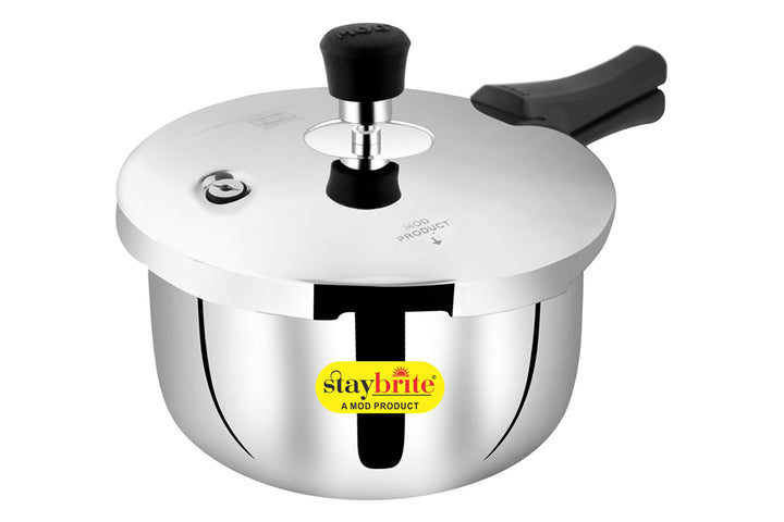 Triply Outer Lid Pressure Cooker | Heavy Gauge Stainless Steel Tri-Ply Cooker for Fast &amp; Healthy Cooking | Induction &amp; Gas Compatible