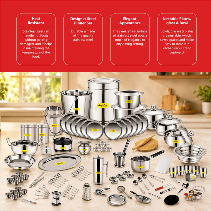 Staybrite Stainless Steel Kitchen Set 111 Pcs | Complete Kitchen Collection