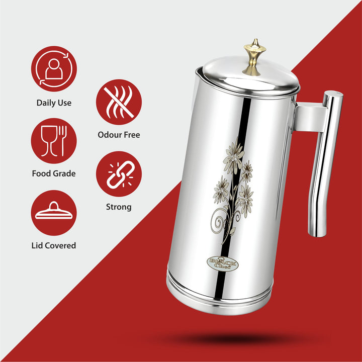 Staybrite Nexa Stainless Steel Water Jug 2 Litre | Kitchen Serving Jug