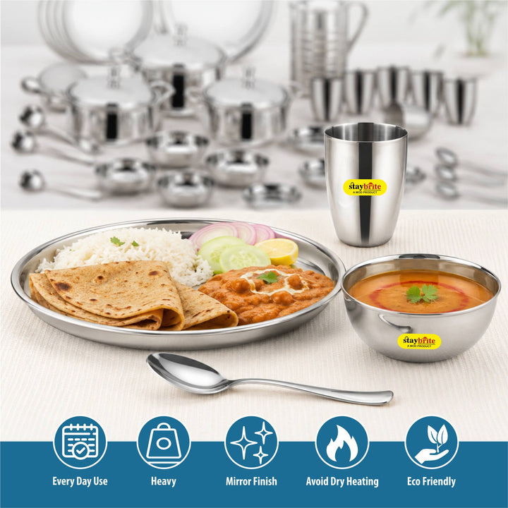 Staybrite Stainless Steel Dinner Set 51 Pcs | Complete Family Set