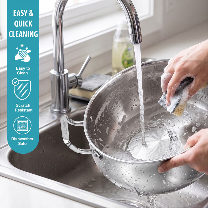 Staybrite Triply Handi with Lid | Stainless Steel Cooking Handi