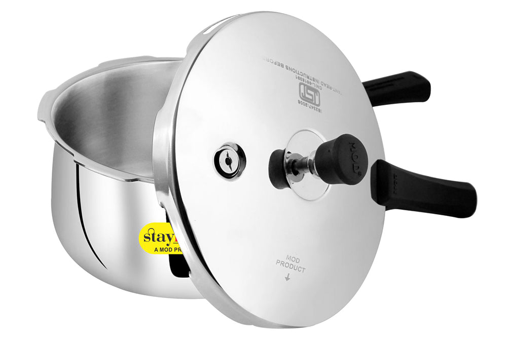 Triply Outer Lid Pressure Cooker | Heavy Gauge Stainless Steel Tri-Ply Cooker for Fast &amp; Healthy Cooking | Induction &amp; Gas Compatible