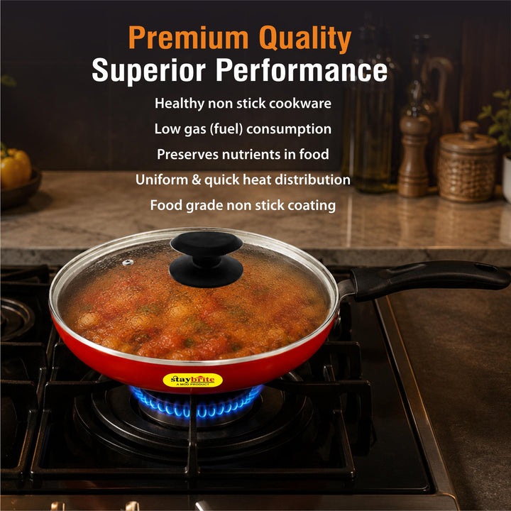Staybrite Non-Stick Frypan with Glass Lid | Even Heating