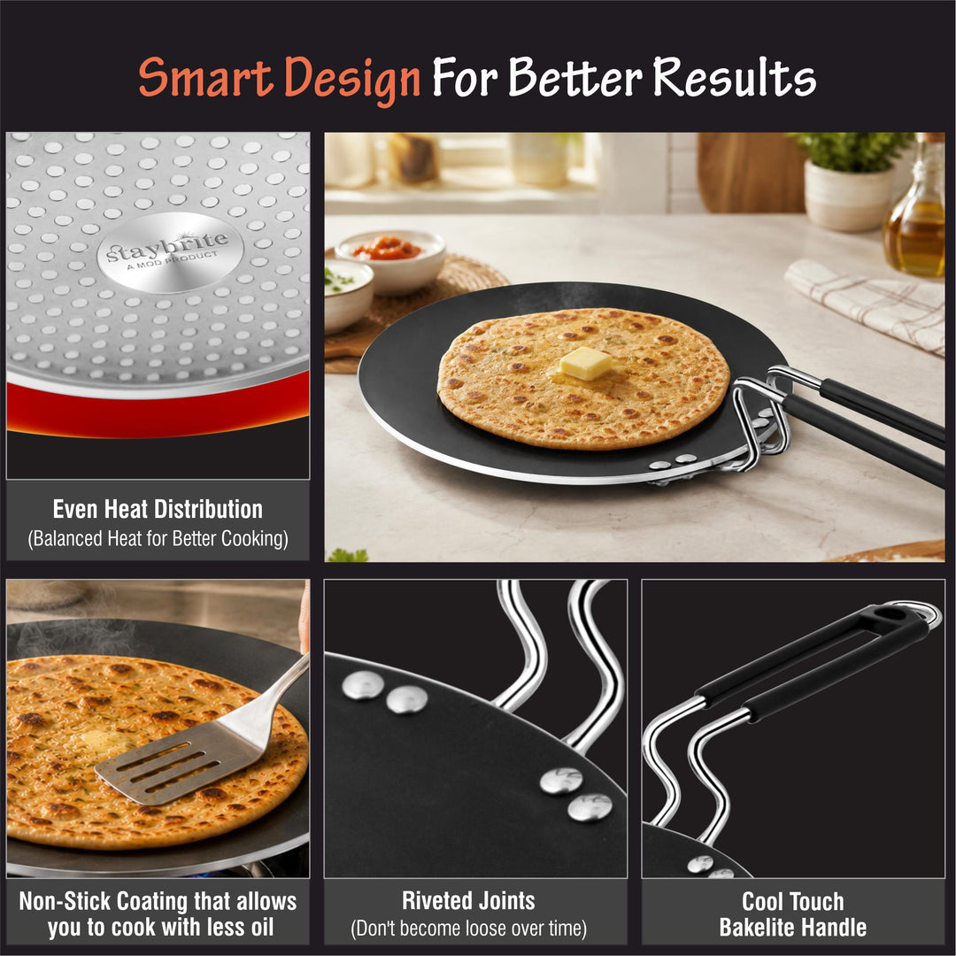 Staybrite Non-Stick Concave Tawa | Quick &amp; Easy Cooking