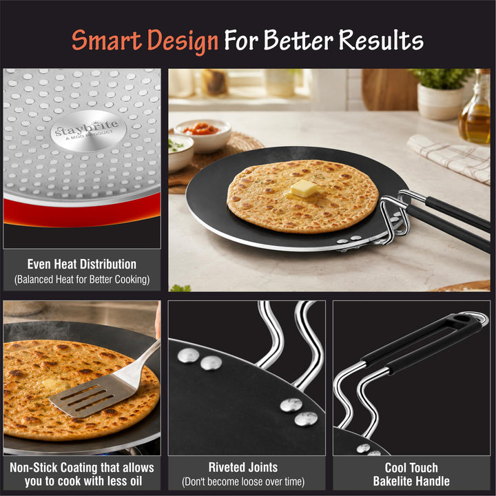Staybrite Non-Stick Concave Tawa | Quick &amp; Easy Cooking