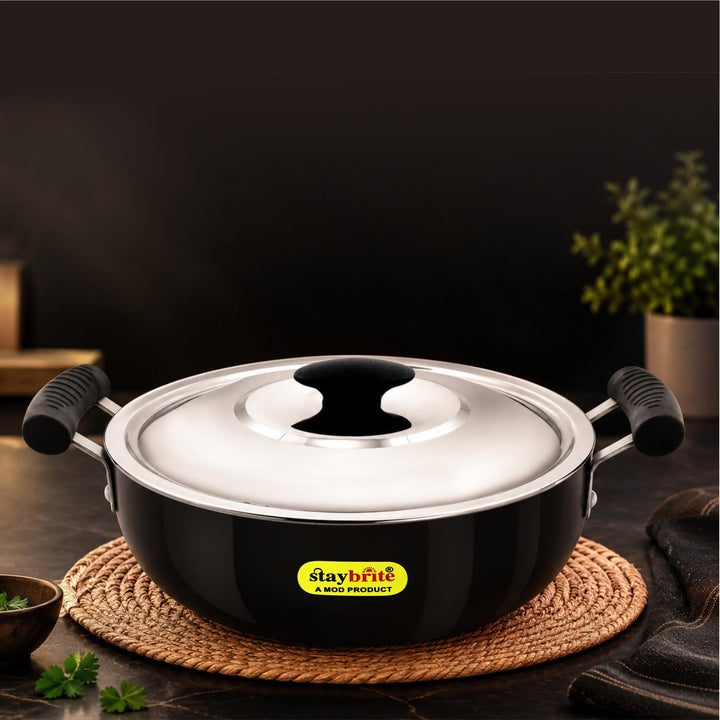 Staybrite Hard Anodized Deep Kadai | Heavy-Duty Kadai