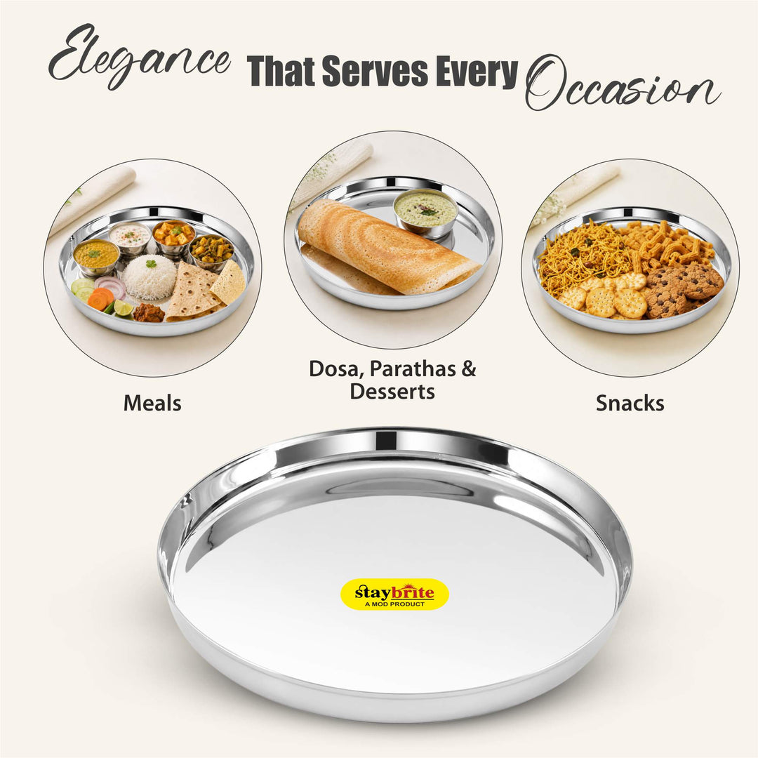 Staybrite Premium Stainless Steel Khomcha Thali Set of 6