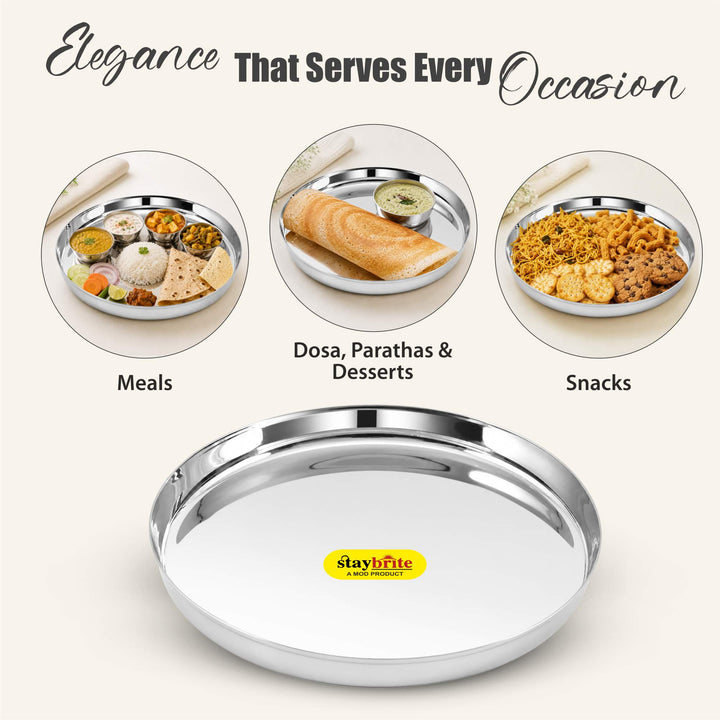 Staybrite Premium Stainless Steel Khomcha Thali Set of 6