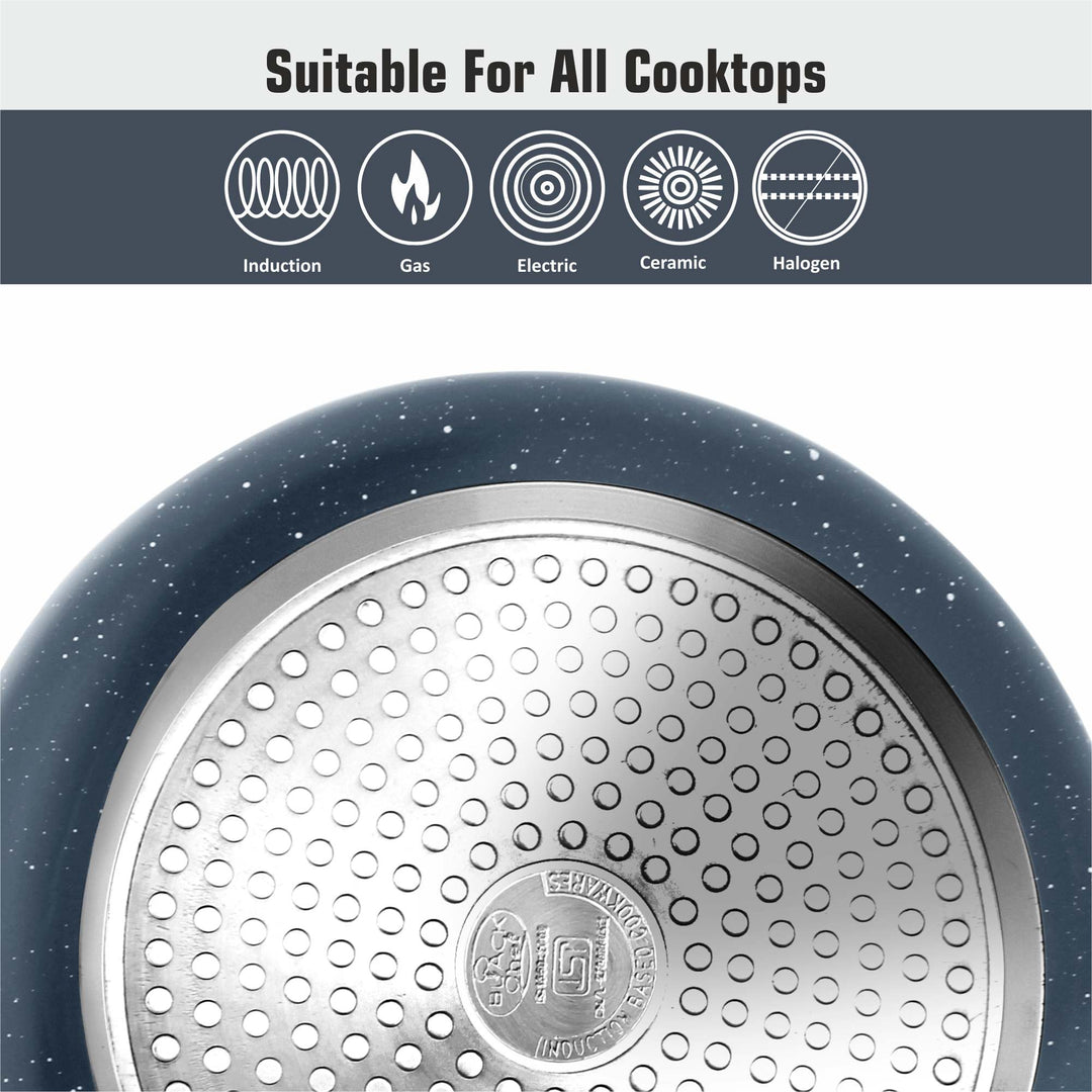 Staybrite Marble Coated Frypan with Glass Lid | Even &amp; Easy Cooking