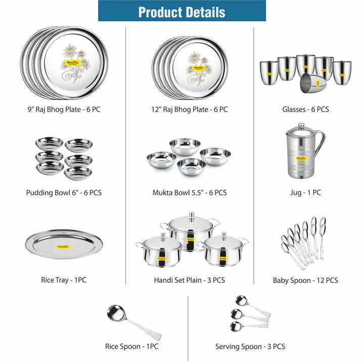 Staybrite Stainless Steel Dinner Set 51 Pcs | Complete Family Set