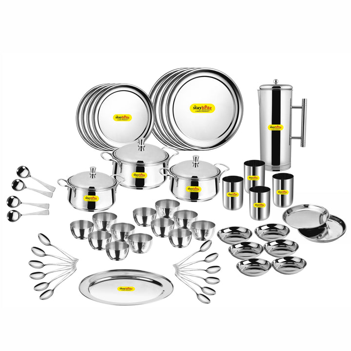 Staybrite Stainless Steel Dinner Set 57 Pcs | Elegant Dining Set
