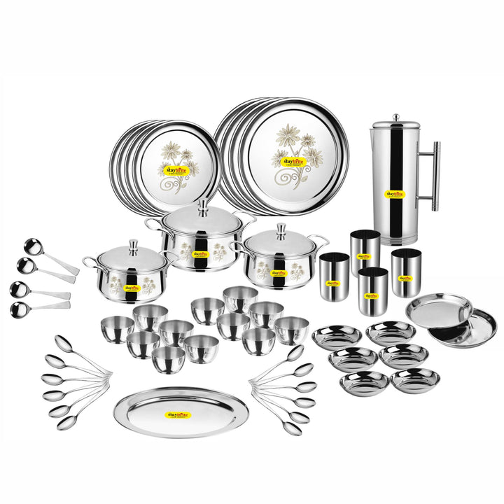 Staybrite Stainless Steel Dinner Set 57 Pcs | Elegant Dining Set