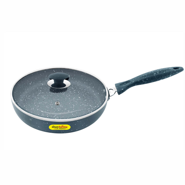 Staybrite Marble Coated Frypan with Glass Lid | Even &amp; Easy Cooking
