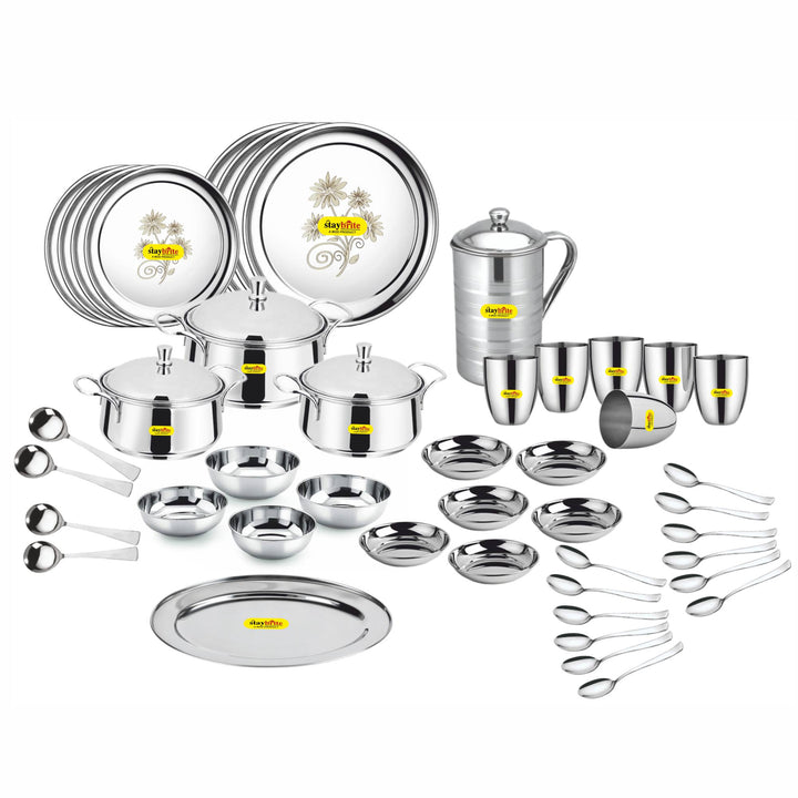 Staybrite Stainless Steel Dinner Set 51 Pcs | Complete Family Set