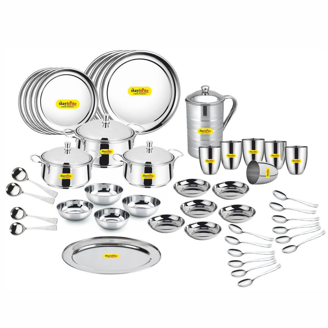 Staybrite Stainless Steel Dinner Set 51 Pcs | Complete Family Set