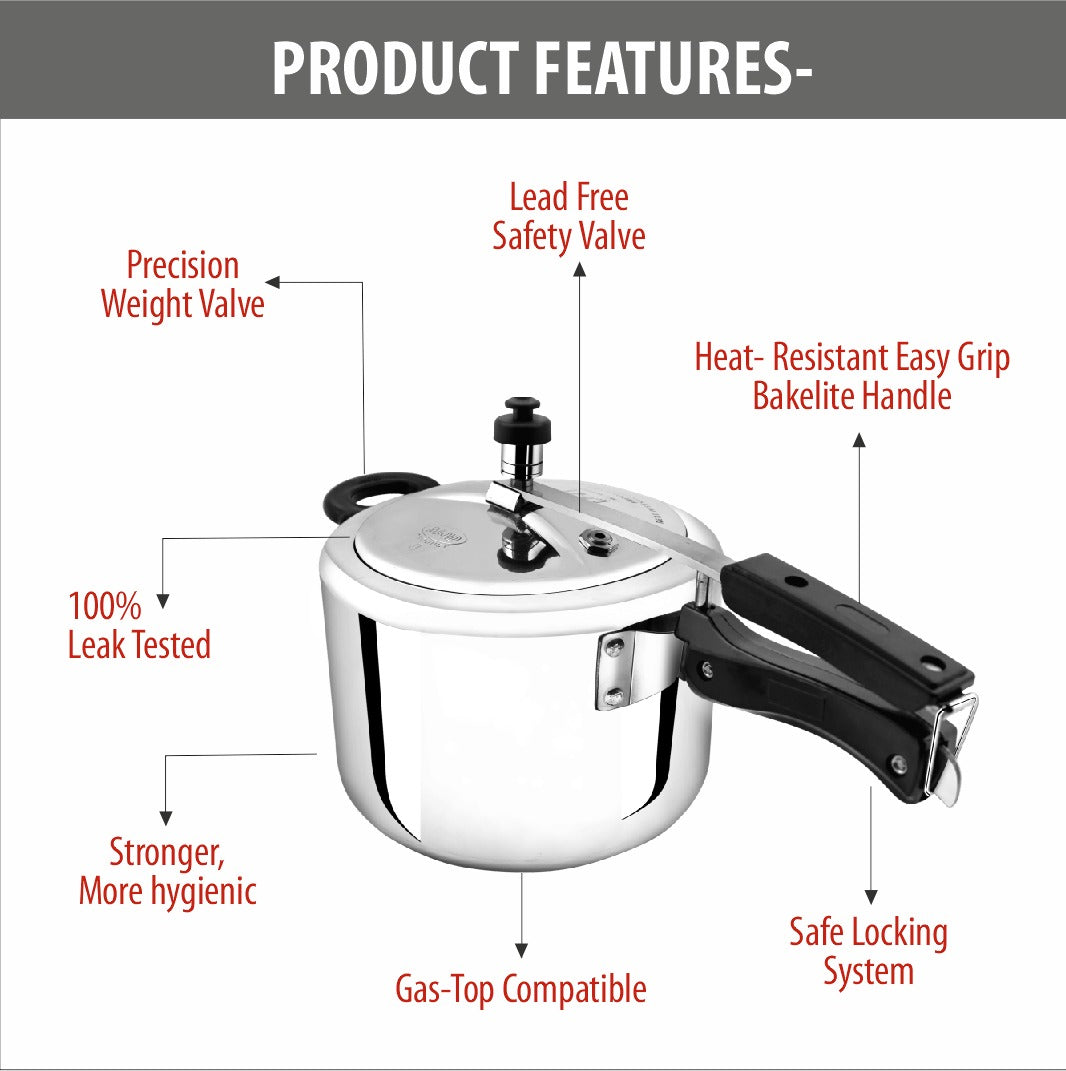 Royal Classic Aluminium Pressure Cooker 4MM Heavy Duty – Fast &amp; Safe Cooking
